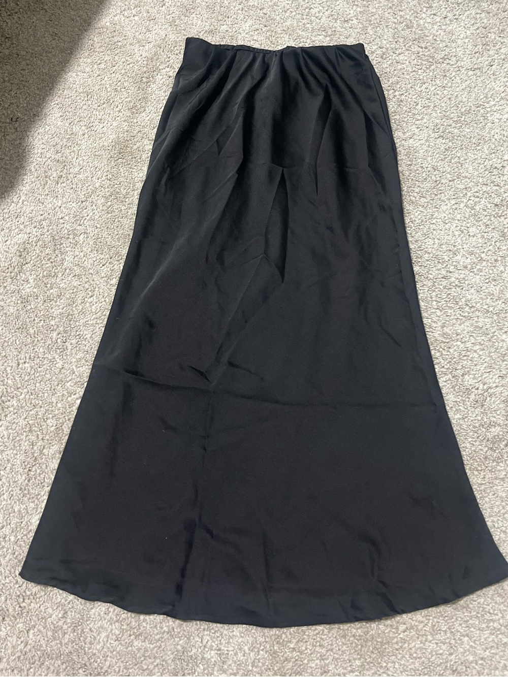 Women's Black Maxi Skirt with Smooth A-Line Silhouette
